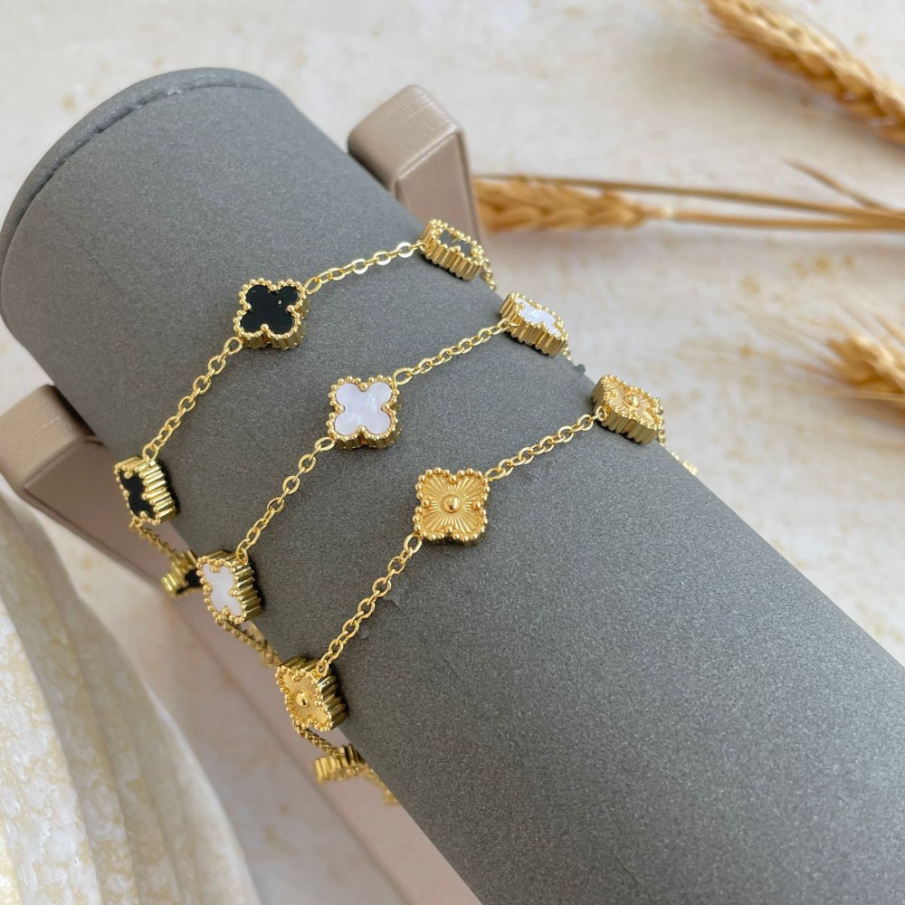 Set de Choquer, Pulsera y Aretes 5 trébol